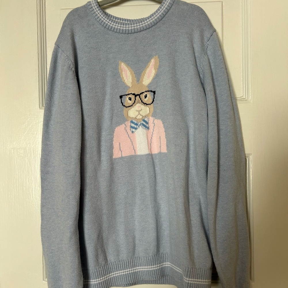Janie and Jack Easter Bunny Glasses Sweater Sz 10